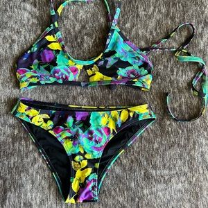 FLEO athletic bikini, electric rose print, size SM